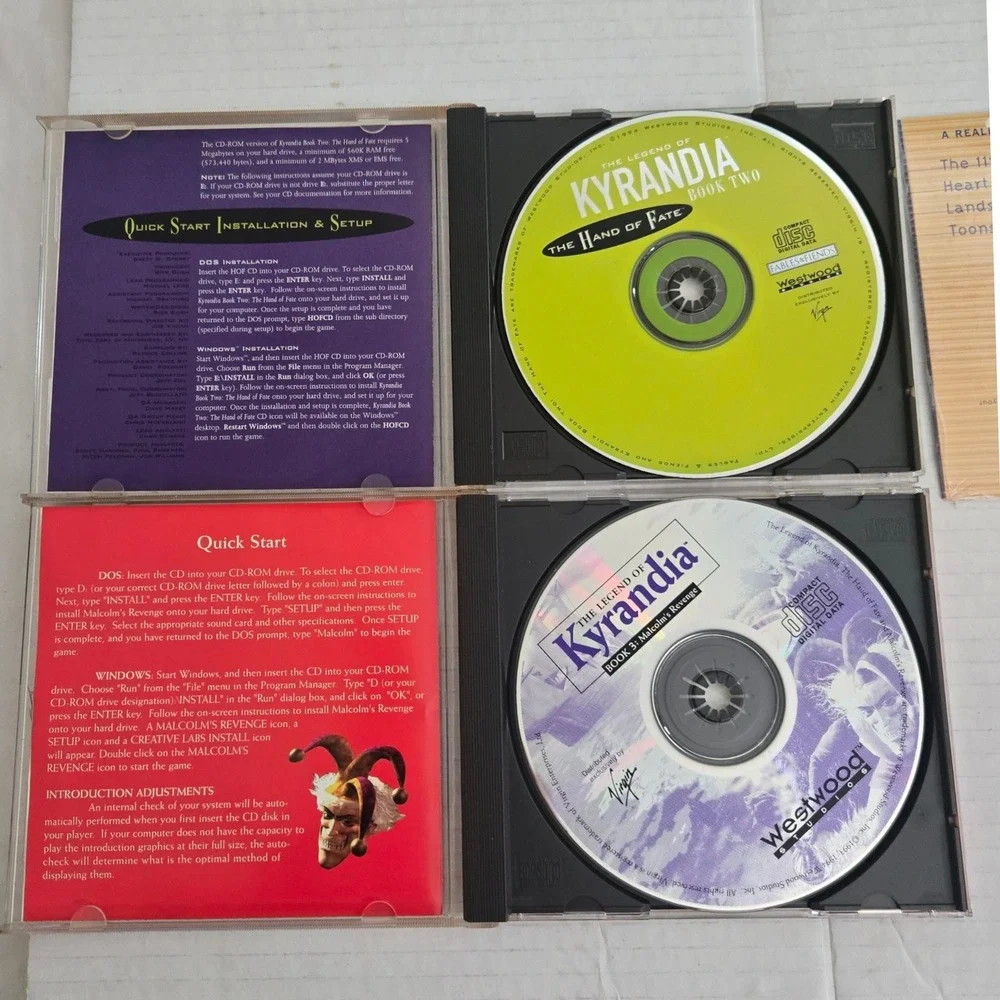 Legend of Kyrandia Book 2 3 PC CD ROM Big Box Components Manuals Westwood 1994